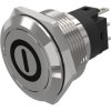 Vandal-proof pushbutton switch, silver, unlit , 3 A/240 V, 22 mm, IP65/IP67, 82-10-000672