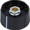 Rotary knob, 6 mm, plastic, black, Ø 31 mm, H 15 mm, A2631060