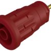 Złącze żeńskie laboratoryjne zabezpieczone złącze żeńskie do wbudowania pionowego Średnica pina: 4 mm czerwony Hirschman