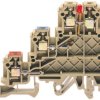 Kostka zaciskowa na szynie DIN RS PRO poziomy: Potrójny raster: 5mm 24A 24 V DC