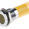 Lampka kontrolna do montażu panelowego 110V dc, Żółta 14mm LED Chrom RS PRO