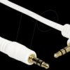83757 Stereo Jack Cable 3.5 mm 3 pin male > male angled 2 m white