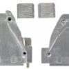 D-Sub connector housing, size: 3 (DB), straight 180°, angled 40°, zinc die casting, silver, 61030010017