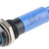 Lampka kontrolna do montażu panelowego 230V ac, niebieska 12mm LED Czarny RS PRO