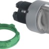 Toggle switch, 3 positions, illuminable, groping, waistband round, white, front ring gray, 45°, mounting Ø 22 mm, ZB5AK1813C0
