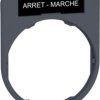 Label holder, printed with “ARRET-MARCHE”, for Harmony XB4F/XB5F, ZBYF2166C0
