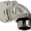 90° hose screw fitting, M25, 25 mm, brass, nickel-plated, IP68, metal, (L) 32 mm, 61803863
