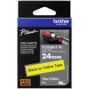 Brother TZEFX651 Flexible ID Laminated Label Tape 24mm x 8m Black on Yellow