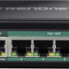 TRENDnet TI-B541 5-portowy przełącznik na szynę DIN, zasilany PoE++ z funkcją PoE Pass-Through