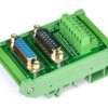 ELECTRONICS-SALON DIN Rail Mount D-SUB DB15 Male/Female Header Interface Module, DSUB Breakout Board.