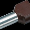 187728 Twin-Aderendhülse isoliert 2x10,0 mm²/14 mm, braun, 100er Pack