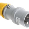 Złącze przemysłowe - zasilające 32A Wtyczka 110 V 2P + E Męski Scame Żółty Montaż na kablu IP44