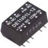 Przetwornica DC/DC, 1W, Uwej: 4,5...5,5 VDC, Uwyj: 12 VDC, Iwyj: 42mA DETN01L-12