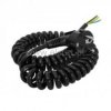Kabel spiralny jednostr. 3m 3x1,5, czarny kąt.