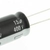 Kondensator 15μF 400V dc Radialny, Otwór przelotowy Panasonic roztaw: 5mm 12.5 (Dia.) x 20mm