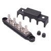 Black 4 Way M8 Power Distribution Busbar with Cover