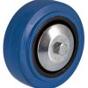 Kółko do wózka, Lite, Guma, Czarny, Niebieski, obc.: 150kg, śred.: 80mm, szer.: 32mm