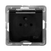 IMPRESJA Gniazdo bryzgoszczelne z uziemieniem IP44 transparentne czarny metalik GPH-1YZ/m/33/d OSPEL