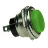 Przełącznik; przyciskowy; PBS26BG; OFF-(ON); zielony; bez podświetlenia; do lutowania; 2 pozycje; 2A; 250V AC; 16mm; 20mm