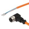 Kabel konfekcjonowany jednostrony złącze M12 żeńskie 4-pinowe kątowe wolny koniec przewodu 4x0,34mm² 5m TPU IP67 250V VK50R321