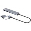 Manhattan 181075 USB 3.0 hub Aluminium casing USB C connector Spaceship grey
