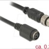 63278 Connection Cable M8 male waterproof > MD6 female RS-232 0.2 m