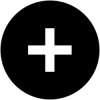 Button plate, round, +, for pushbutton, 218170