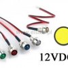 Kontrolka LED 5mm 12VDC+ przew. wklęsła żółta