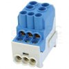 Blok rozdzielczy dystrybucyjny Al/Cu (max. 25mm2) na szynę TH35 niebieski SDB100 25 SIMBLOCK SIMET