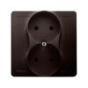 Simon Basic Gniazdo podwójne b/u kompletne czekoladowy BMG2/47