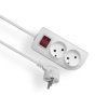 Przedłużacz z wyłącznikiem CLASSIC 2-gniazda b/u 2m /OMY 2x1/ PSN-22W