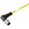 Sensor actuator cable, M12-cable plug, angled to open end, 3 pole, 10 m, PUR, yellow, 4 A, 1093161000