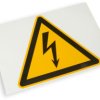Warning sign, symbol: lightning, (L x W) 37 x 74 mm, PVC, 1768020-3