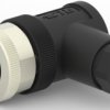 Circular connector, 3 pole, screw connection, screw locking, angled, T4112401031-000