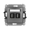 ICON Gniazdo podwójne 2xUSB A-A 2.0 grafitowy 11IGUSB-2 KARLIK