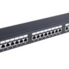 Panel Rj, Cat5e, 24 Portów, Rj45, Stp, 1U, Czarny