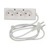Przedłużacz 3-Gniazdowy, 1,5M Biały, B/U 2X1,0Mm Owy / 24224