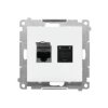 SIMON 55 Gniazdo komputerowe podwójne RJ45 kat. 6 ekranowane z przesłoną biały mat T62E.01/111 KONTAKT SIMON