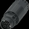 Jack, 5 pole, screw connection, Duo-Unlock lock, straight, 1308665