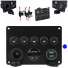 PANEL PRZEŁĄCZNIKÓW DO SAMOCHODU ładowarka USB woltomierz zapalniczka BLUE