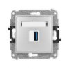 ICON Mechamizm gniazda pojedynczego USB A-A 3.0 srebrny metalik 7IGUSB-5