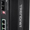 TRENDnet TI-UPG62 6-portowy przełącznik gigabitowy Ultra PoE, przemysłowy na szynę DIN