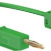 Measuring lead with (2 mm plug, spring-loaded, straight) to (2 mm plug, spring-loaded, straight), 150 mm, green, PVC, 0.5 mm², C