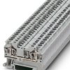 Through terminal block, spring balancer connection, 0.08-6.0 mm², 2 pole, 32 A, 8 kV, gray, 3031364
