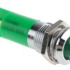 Lampka kontrolna do montażu panelowego 24V dc, zielona 14mm LED Chrom Końcówka lutownicza RS PRO