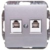 Sentia Gniazdo Telefoniczne Podwójne Rj11 Srebrny Połysk 1451-56