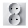 SZAFIR Gniazdo podwójne kompletne z ramką biały GP-2Z/00 OSPEL