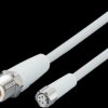 Sensor actuator cable, M12 cable plug, straight, A to M8 cable socket, straight, A, 4 pole/4 pole, 1 m, mPPE, gray, 3 A, EVF250