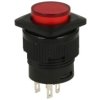 Przełącznik; przyciskowy; R16-504BDR; OFF-(ON); czerwony; podświetlenie LED 2V; czerwony; do lutowania; 2 pozycje; 1,5A; 250V AC