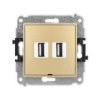 Icon Mechanizm Gniazda Podwójnego 2Xusb A-A 2.0, Bez Pola Opisowego Złoty...